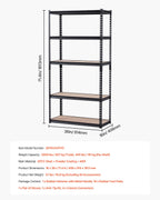 VEVOR Storage Shelves, 2000 lbs, 5 Tier Garage Storage Shelving, 16" D x 36" W x 71.4" H Adjustable Metal Shelves for Garage Shelves Utility Rack Shelf, Ideal for Kitchen, Warehouse, Basement, Black