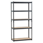 VEVOR Storage Shelves, 2000 lbs, 5 Tier Garage Storage Shelving, 16" D x 36" W x 71.4" H Adjustable Metal Shelves for Garage Shelves Utility Rack Shelf, Ideal for Kitchen, Warehouse, Basement, Black