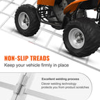 VEVOR Aluminum Ramps, 1500 lbs, Tri-Fold Ramp with Load Straps, Folding Loading Ramp for Motorcycle, Tractor, ATV/UTV, Trucks, Lawn Mower, Snow Blower, 77"L x 54"W, 1 Pc