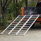 VEVOR Aluminum Ramps, 1500 lbs, Tri-Fold Ramp with Load Straps, Folding Loading Ramp for Motorcycle, Tractor, ATV/UTV, Trucks, Lawn Mower, Snow Blower, 77"L x 54"W, 1 Pc
