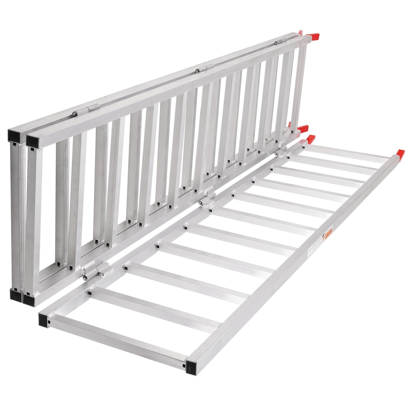 VEVOR Aluminum Ramps, 1500 lbs, Tri-Fold Ramp with Load Straps, Folding Loading Ramp for Motorcycle, Tractor, ATV/UTV, Trucks, Lawn Mower, Snow Blower, 77"L x 54"W, 1 Pc