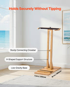 VEVOR Vertical Surfboard Stand, Wooden Surfboard Rack for Storage and Display, Adjustable & Freestanding Board Stand Organizer with Padding, for Wakeboards, Snowboards, Kiteboards, Shortboard, Skis
