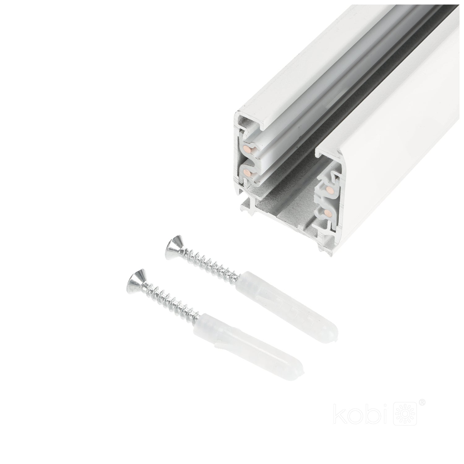 3-circuit track 1m white Kobi