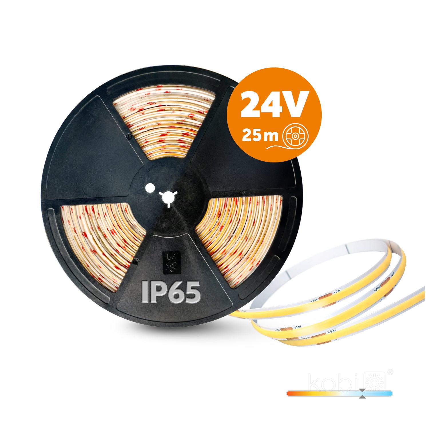 LED stripe TRAMO 320 COB 25m 6500K 24V IP65 Kobi Premum