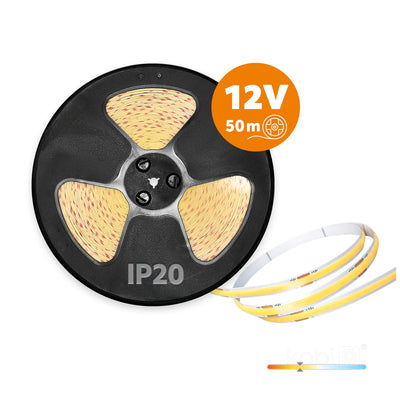 LED stripe TRAMO 320 COB 50m 3000K 12V IP20 Kobi Premium