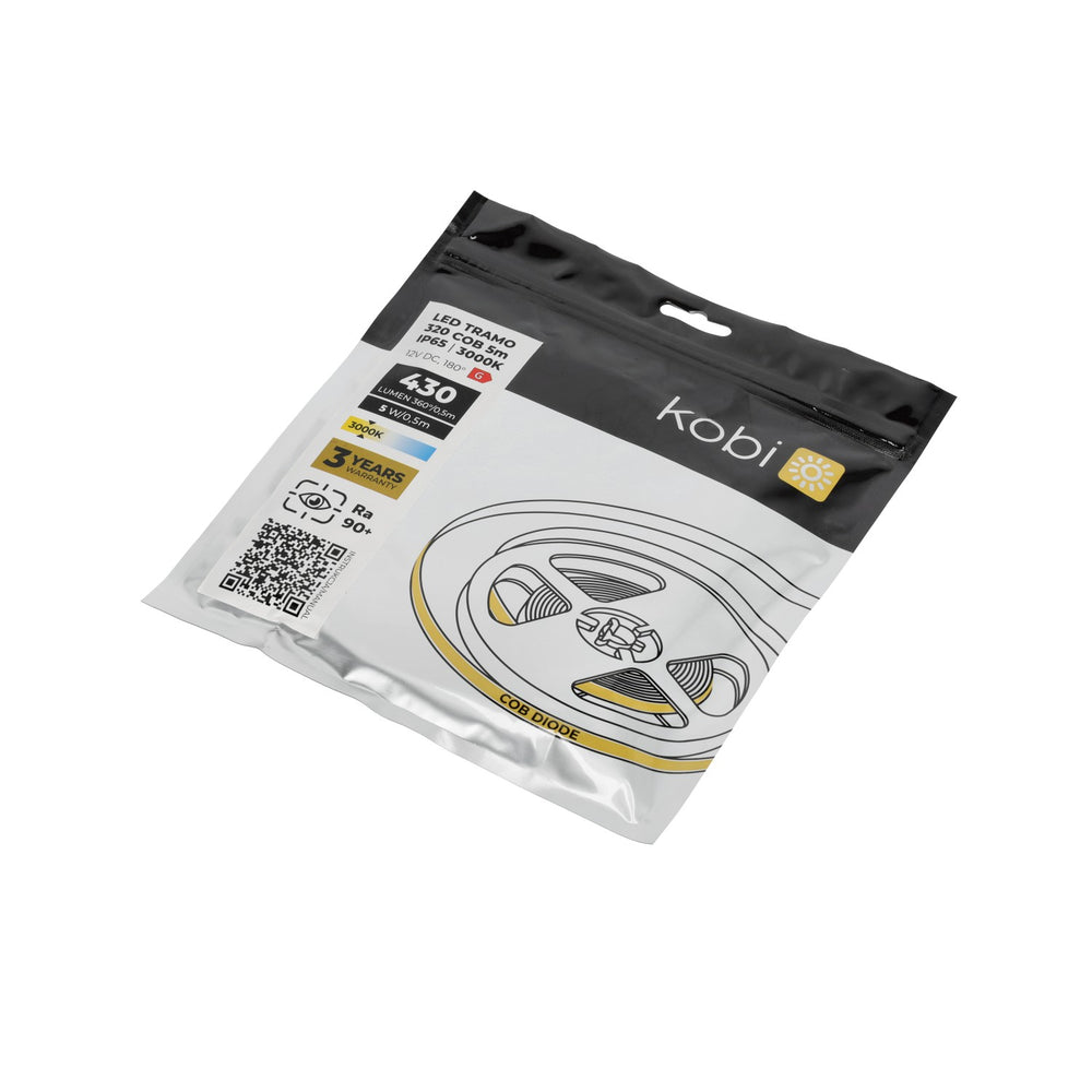 LED strip TRAMO 320 COB 5m 3000K IP65 Kobi Premium