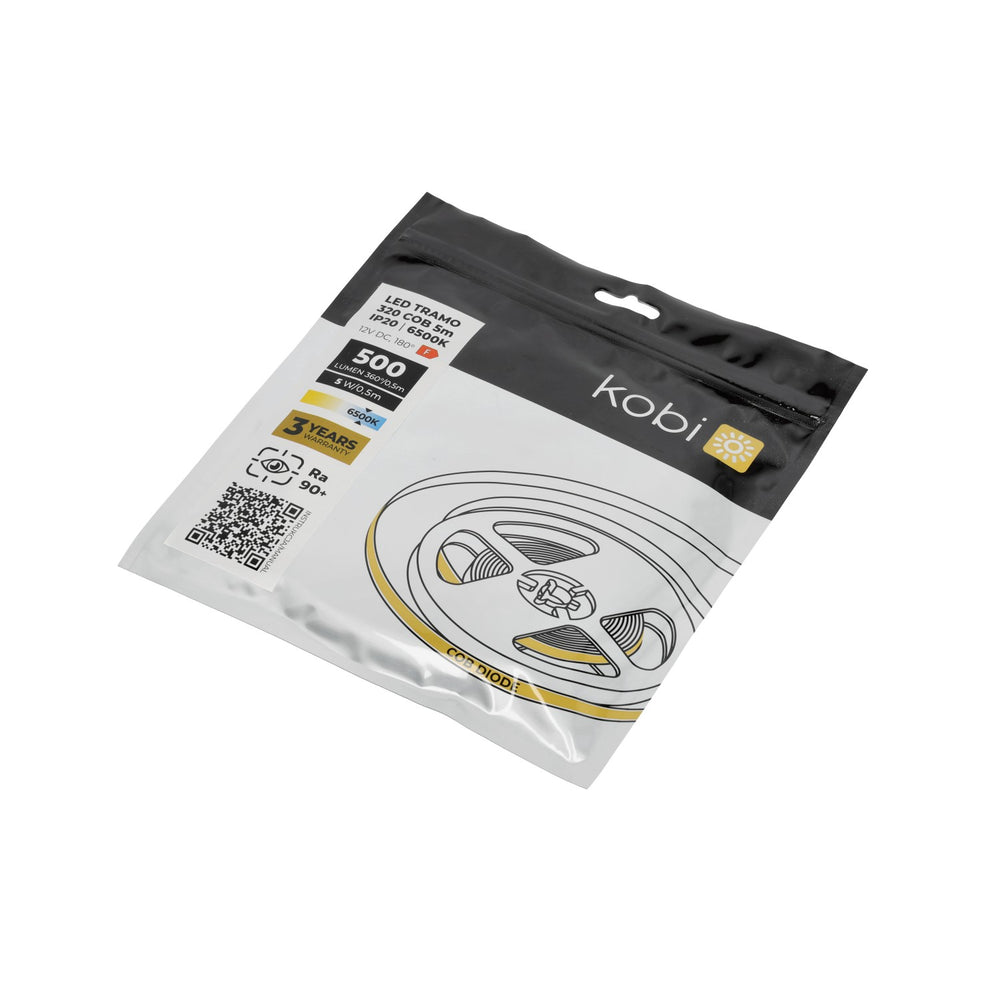 LED strip TRAMO 320 COB 5m 6500K IP20 Kobi Premium