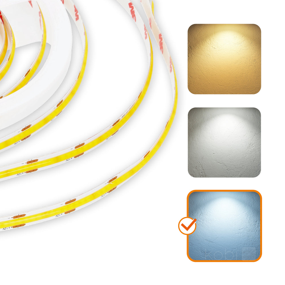 LED strip TRAMO 320 COB 5m 6500K IP20 Kobi Premium