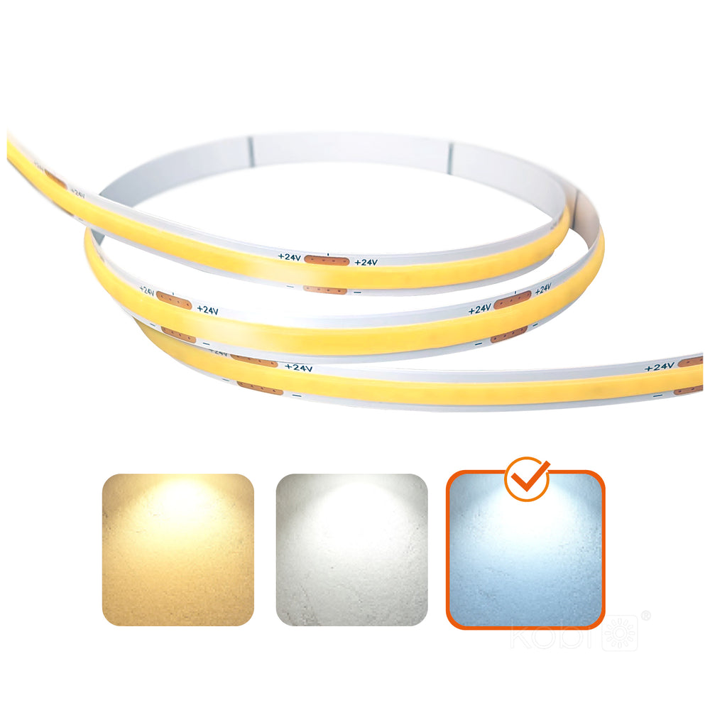 LED stripe TRAMO 320 COB 5m 6500K 24V IP20 Kobi Premium