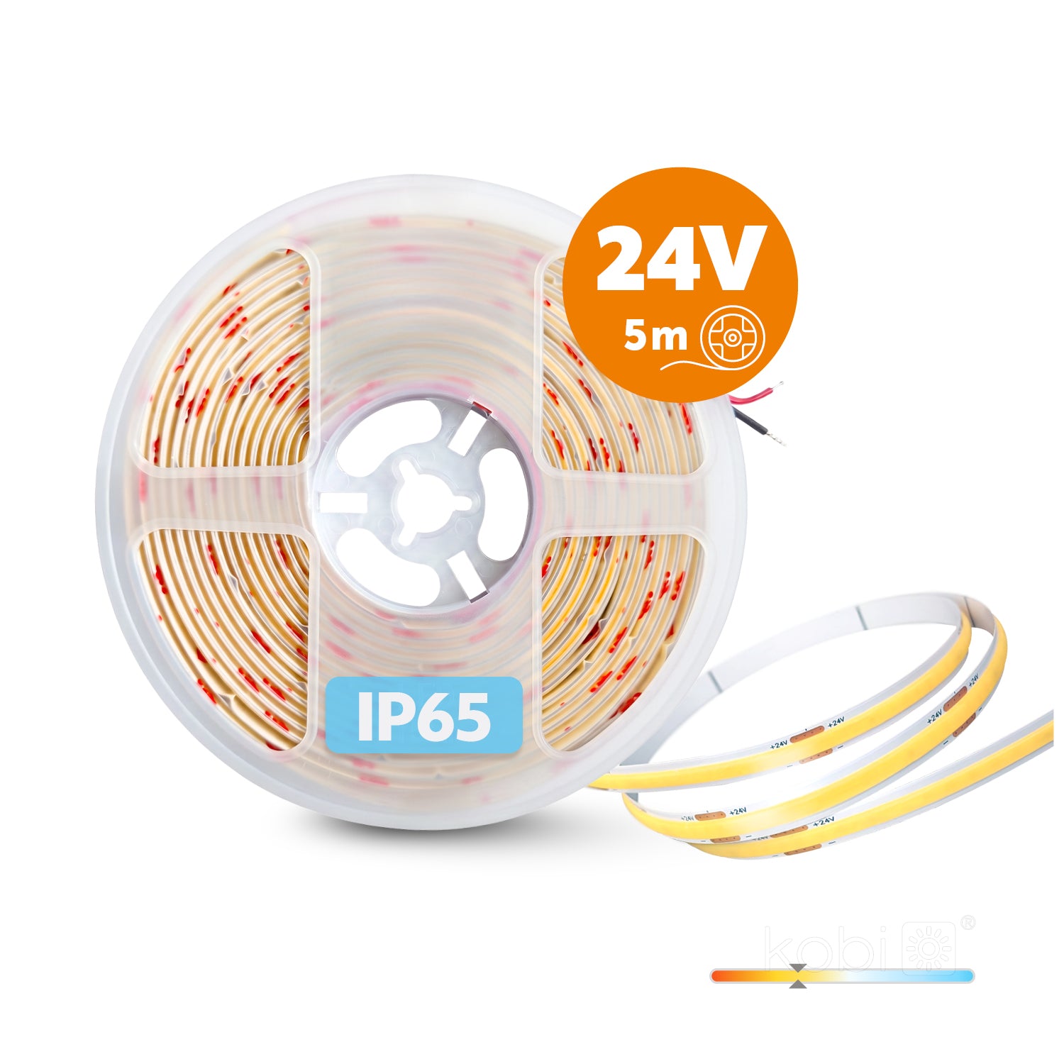 LED stripe TRAMO 320 COB AMBIENT 5m 3000K 24V IP65 Kobi Premium