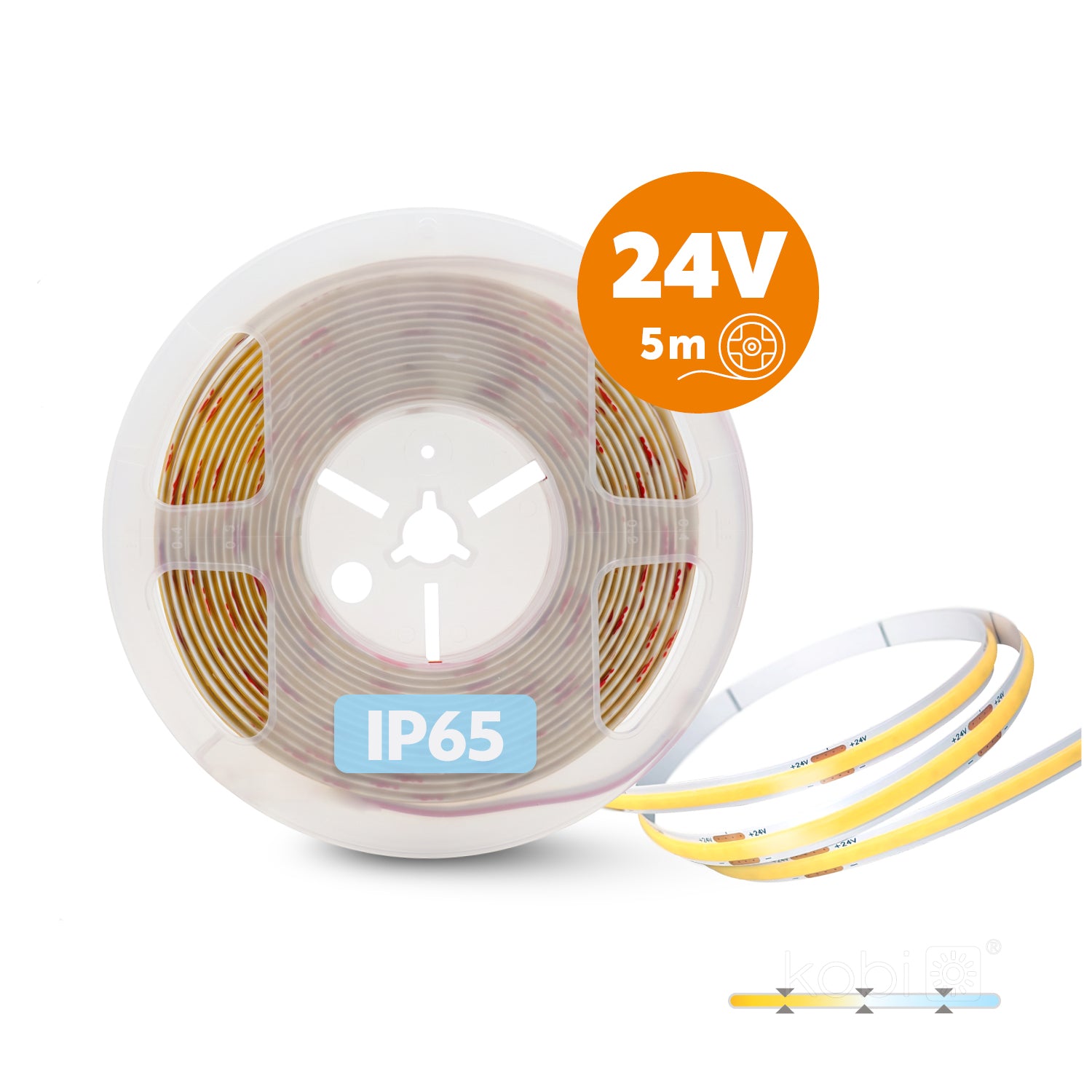 LED stripe TRAMO 608 COB 5m 3CCT 24V IP65 Kobi Premium