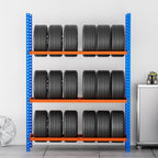 VEVOR Tire Storage Rack, 3-Shelf Tire Holder Holds up to 18 Standard Tires, SPCC-SD Heavy Duty Metal Tire Carrier Stand with Adjustable Spacing for Garage Workshop, 660LBS Loading Capacity