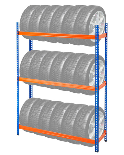 VEVOR Tire Storage Rack, 3-Shelf Tire Holder Holds up to 18 Standard Tires, SPCC-SD Heavy Duty Metal Tire Carrier Stand with Adjustable Spacing for Garage Workshop, 660LBS Loading Capacity