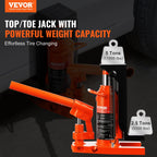 VEVOR Hydraulic Toe Jack, 2.5 Ton/2268 kg On Toe Toe Jack Lift, 5 Ton/4536 kg On Top Lift Capacity Machine Jack, 0.8-5.3 in/2-13.5 cm Toe Height, 8.9-13.4 in/22.6-34 cm Top Height, Air Hydraulic Claw Jack for Machinery, Industry