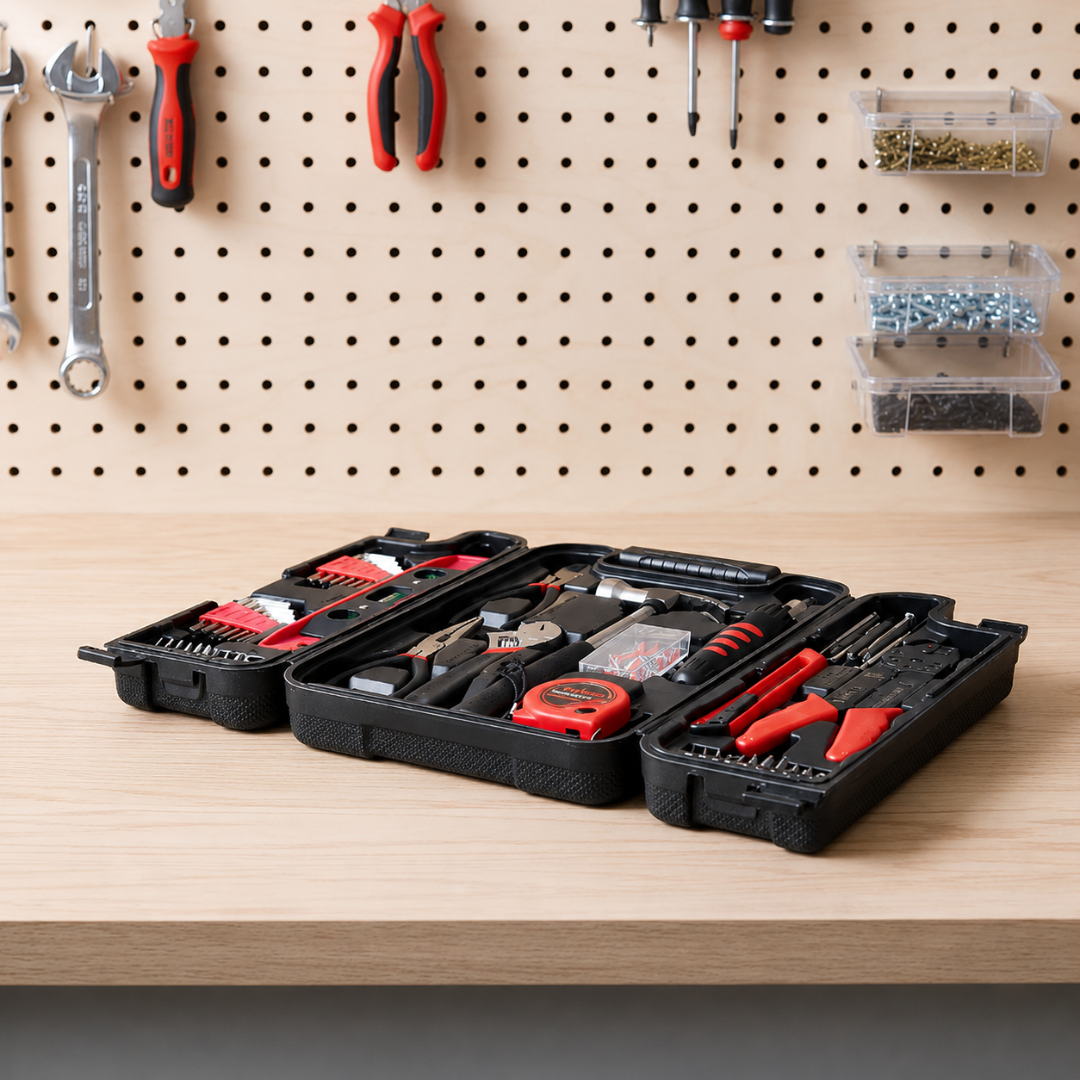 129-Piece DIY Home Repair Tool kit with storage case, SKU: 7096