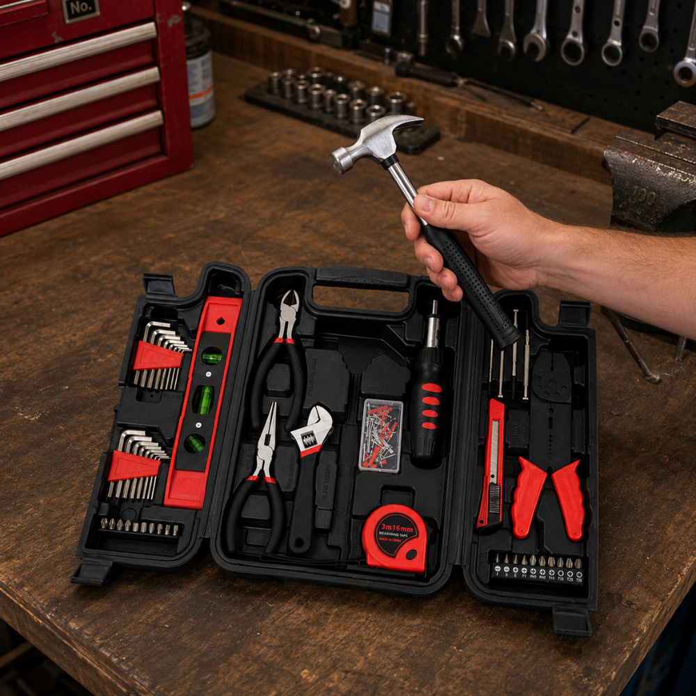 129-Piece DIY Home Repair Tool kit with storage case, SKU: 7096