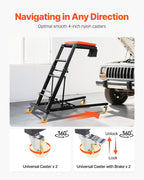 VEVOR Automotive Topside Creeper, with Adjustable Height 1219-1930 mm, 400 LBS Capacity High Creeper, 4 Swivel Caster Wheels, Heavy Duty Creeper for Auto Repair and Maintenance