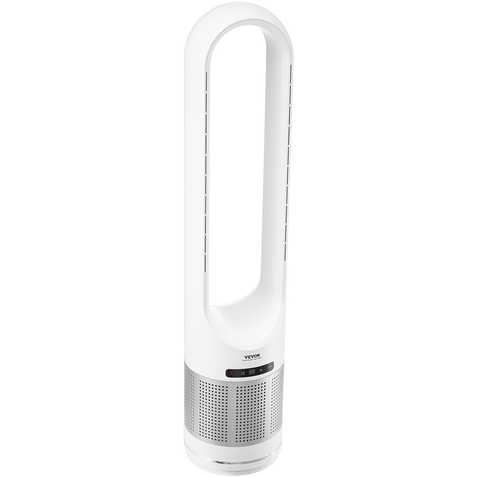 VEVOR Tower Fan Bladeless, 15.4ft/s Velocity Floor Fan that Blows Cold Air, 80° Oscillating 8-Speed Fans, 8H Timer, Standing Fans with H13 HEPA Filtration, Remote Control & Air Purification Mode