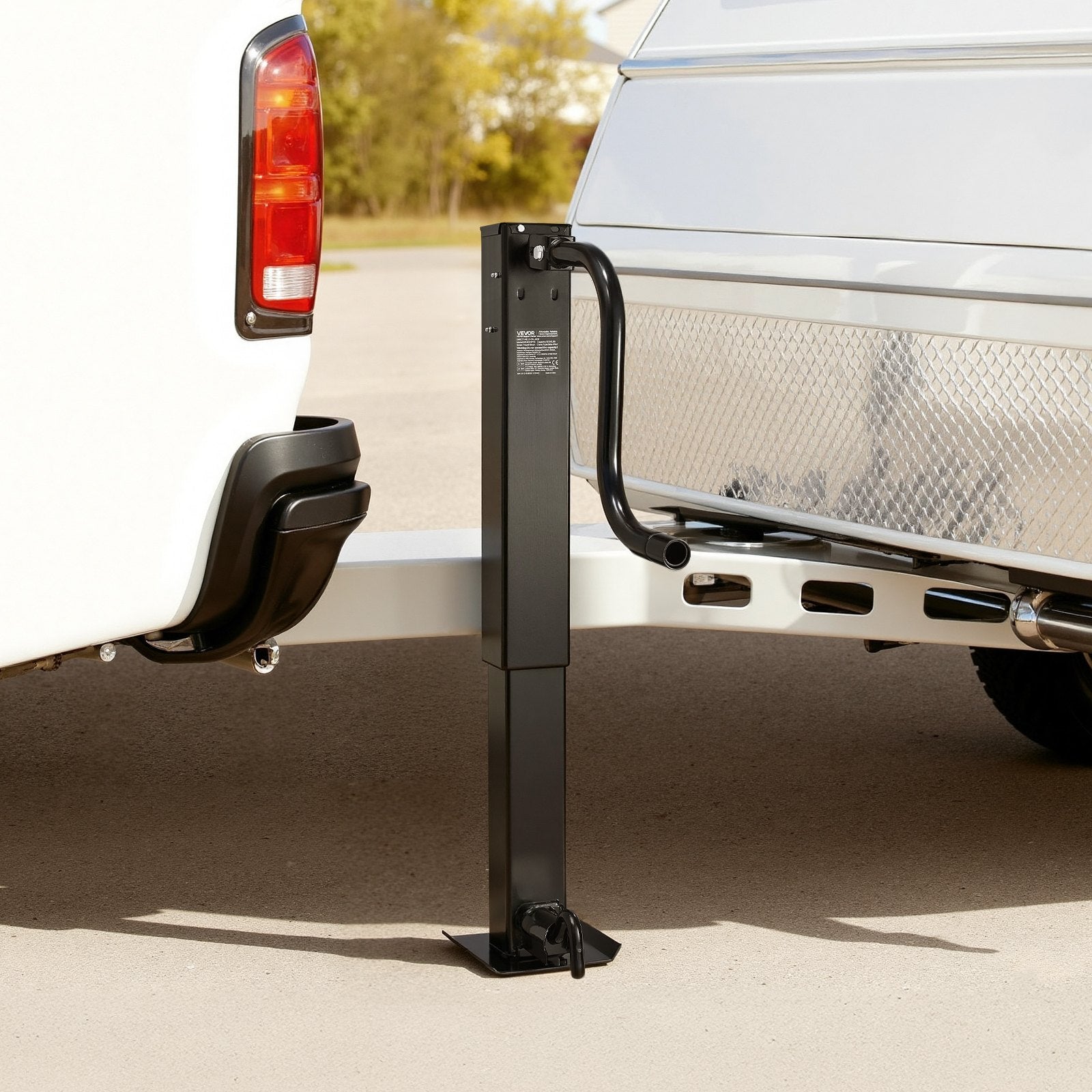 VEVOR Heavy-Duty Trailer Jack, 5443 kg Load Capacity, Sidewind Square Direct Weld-on Trailer Jack with Handle Crank, Adjustable Drop Leg, 674 mm Travel for Lifting RV, Utility, Yacht Trailers