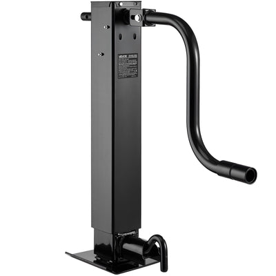 VEVOR Heavy-Duty Trailer Jack, 5443 kg Load Capacity, Sidewind Square Direct Weld-on Trailer Jack with Handle Crank, Adjustable Drop Leg, 674 mm Travel for Lifting RV, Utility, Yacht Trailers