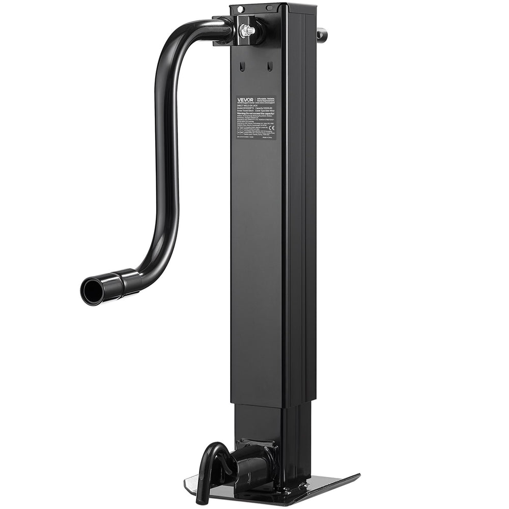 VEVOR Heavy-Duty Trailer Jack, 5443 kg Load Capacity, Sidewind Square Direct Weld-on Trailer Jack with Handle Crank, Adjustable Drop Leg, 674 mm Travel for Lifting RV, Utility, Yacht Trailers