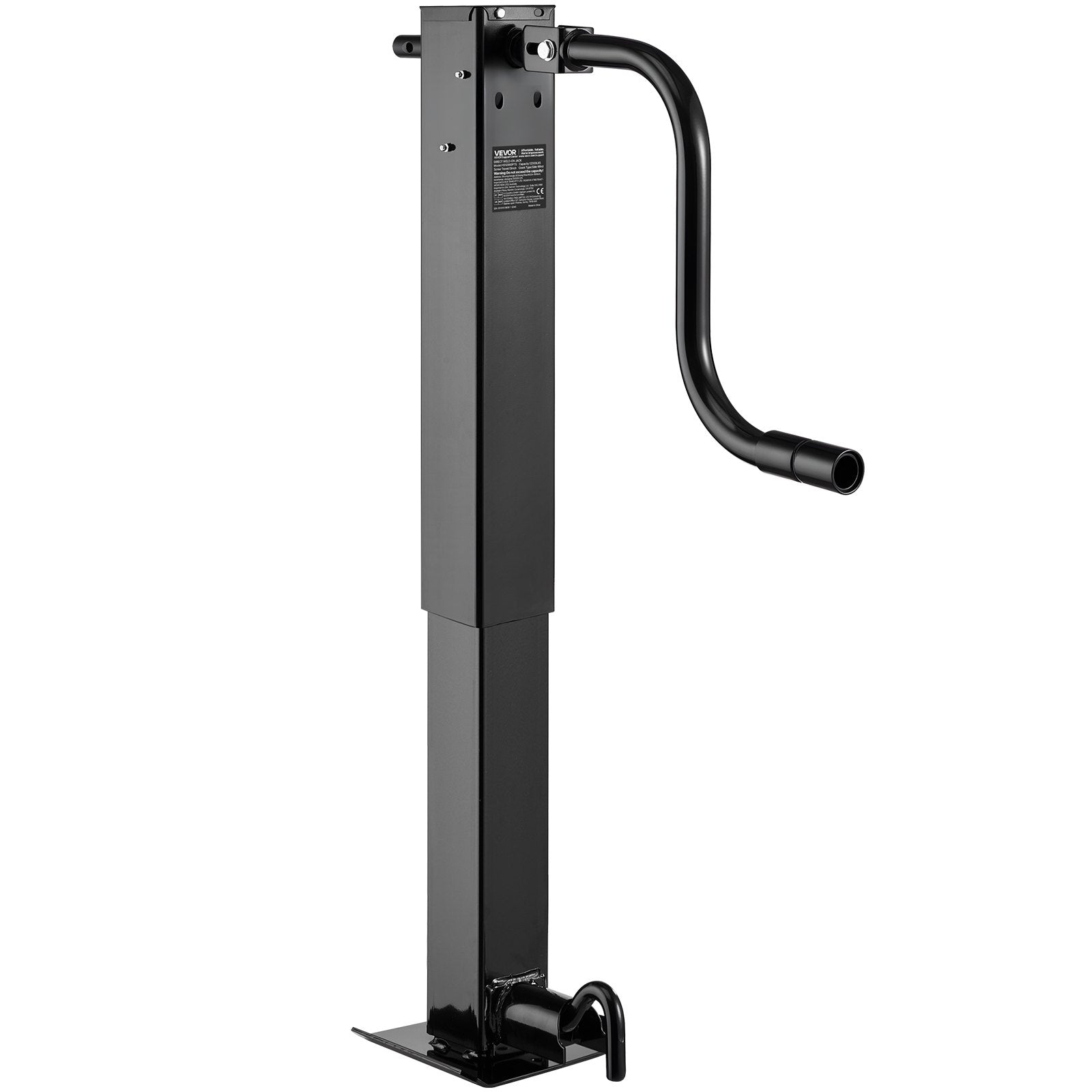 VEVOR Heavy-Duty Trailer Jack, 5443 kg Load Capacity, Sidewind Square Direct Weld-on Trailer Jack with Handle Crank, Adjustable Drop Leg, 674 mm Travel for Lifting RV, Utility, Yacht Trailers