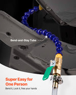 VEVOR Transmission Fluid Pump, 3 L Capacity, Manual Fluid Transfer Pump with 120 cm Long Horse & HDPE Tank, Transmission Oil Pump with PTFE Tape, Manual Automotive Oil Filling System