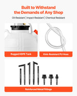 VEVOR Transmission Fluid Pump, 7.5 L Capacity, Manual ATF Refill Kit Fluid Transfer Pump with 8 ATF Adapters & 120cm Outlet Horse, Oil Extractor Dispenser with HDPE Tank for Cars, Lawn Mowers