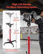 VEVOR Hydraulic Transmission Jack, 1100 lbs / 0.5 Ton Lifting Capacity Telescoping Transmission Jack with Foot Pedal, 360° Swivel Wheel, 127-202 cm High Lifting Height, Lift Hoist for Garage/Shop