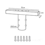 Mounting bracket BASE TP SV 360mm Fi 60mm black Kobi