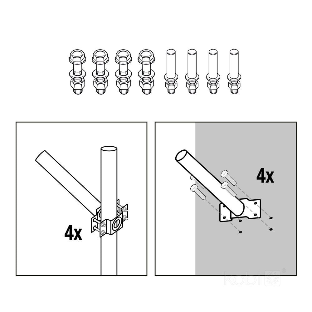 Wall handle BASE SE 500mm Fi 48mm LED2B