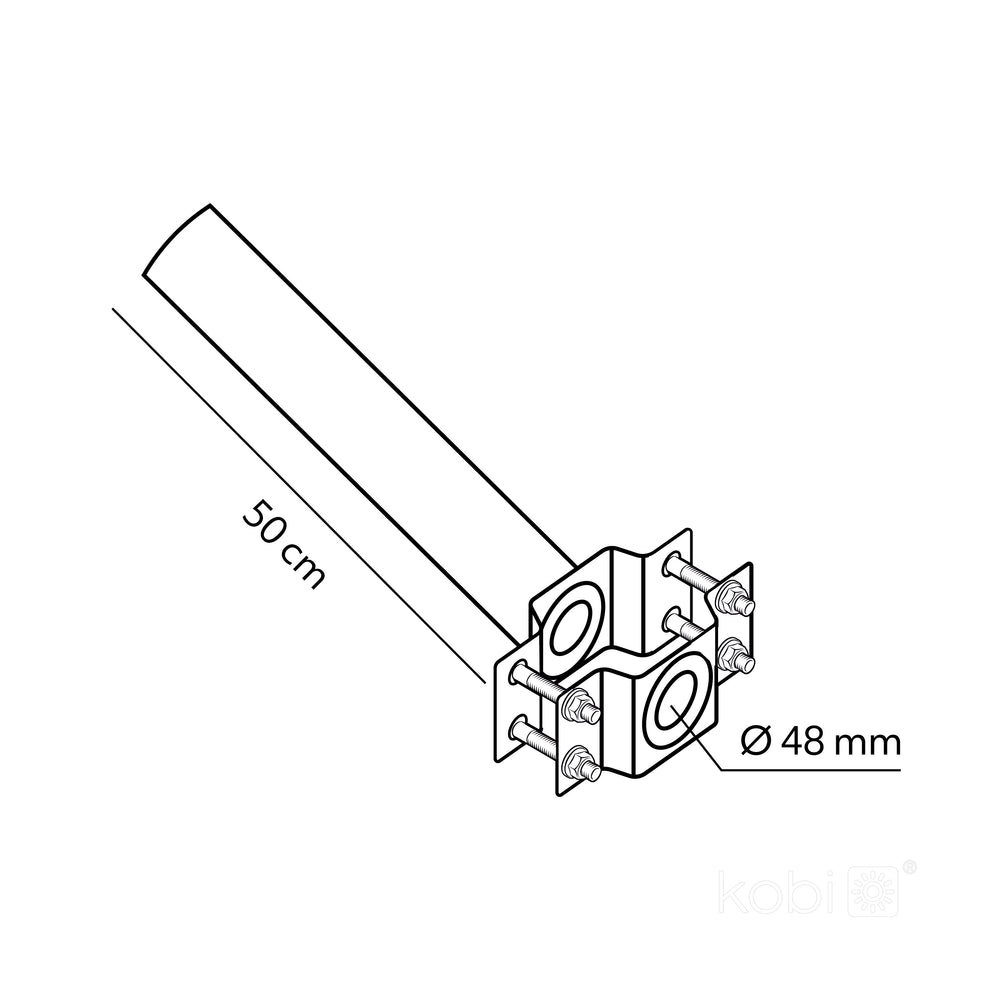 Wall handle BASE SE 500mm Fi 48mm LED2B