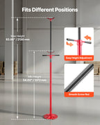 VEVOR Underhoist Support Stand, 3/4 Ton Capacity Under Hoist Jack Stand, Lifting from 1372 to 2130 mm, Bearing Mounted Spin Handle, Self-Locking Threaded Screw, Stable Base, Support Vehicle Components