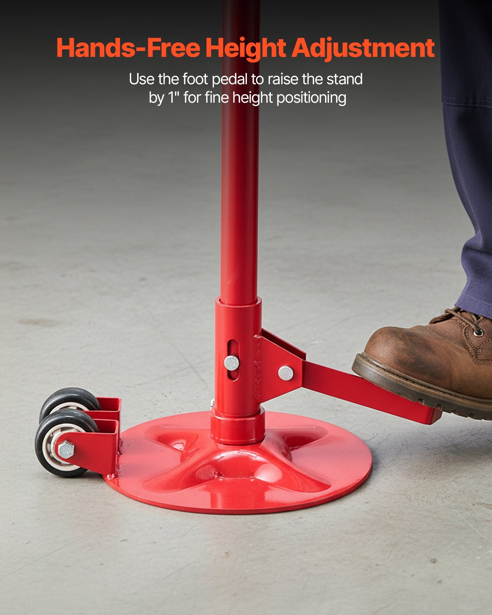 VEVOR Underhoist Support Stand, 3/4 Ton Capacity Under Hoist Jack Stand with Two Wheels, Lifting from 1320 to 2032 mm, Bearing Mounted Spin Handle, Foot Pedal, Stable Base, Support Vehicle Components