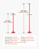 VEVOR Underhoist Support Stand, 3/4 Ton Capacity Under Hoist Jack Stand, Lifting from 1372 to 2130 mm, Bearing Mounted Spin Handle, Self-Locking Threaded Screw, Stable Base, Support Vehicle Components