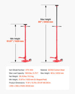 VEVOR Underhoist Support Stand, 3/4 Ton Capacity Under Hoist Jack Stand with Two Wheels, Lifting from 1320 to 2032 mm, Bearing Mounted Spin Handle, Foot Pedal, Stable Base, Support Vehicle Components