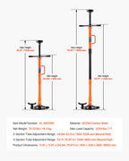 VEVOR Underhoist Support Stand, 1 Ton Capacity Under Hoist Jack Stand with Handle, Adjustable Height, Bearing Mounted Spin Handle, Self-Locking Threaded Screw, Stable Base, Support Vehicle Components