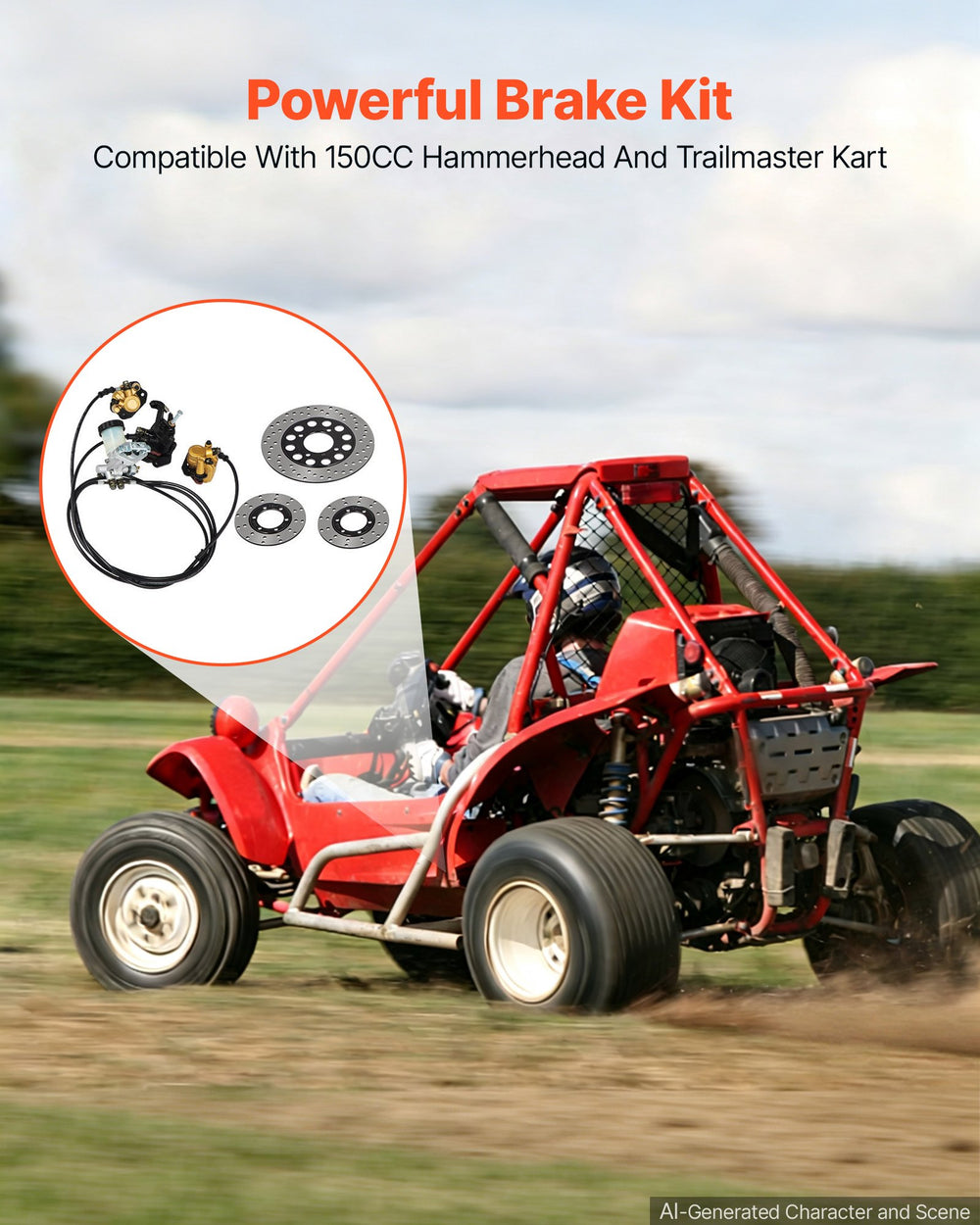 Complete Go-Kart Brake Master Cylinder Kit KD150BRKIT Go Kart