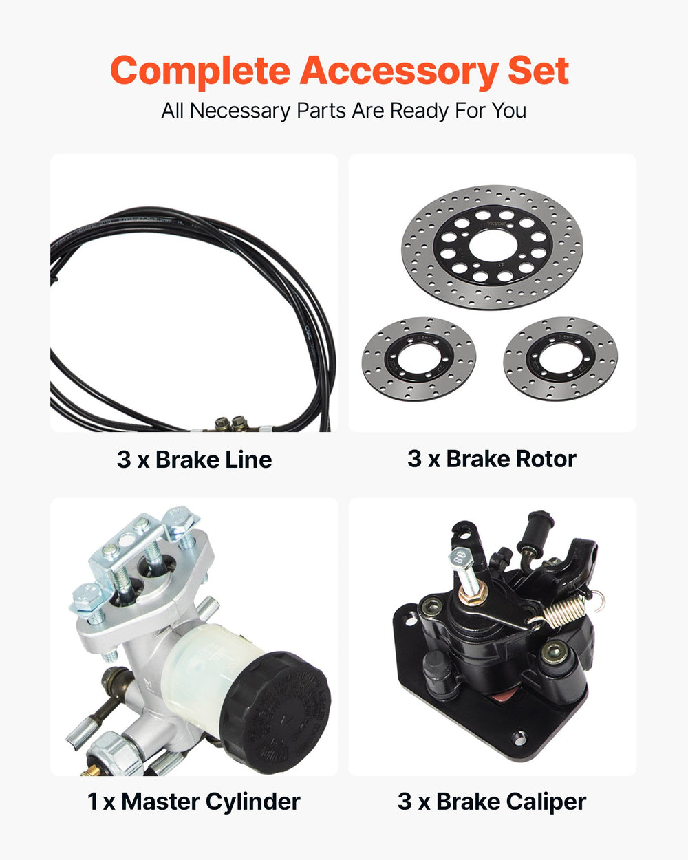 Complete Go-Kart Brake Master Cylinder Kit KD150BRKIT Go Kart
