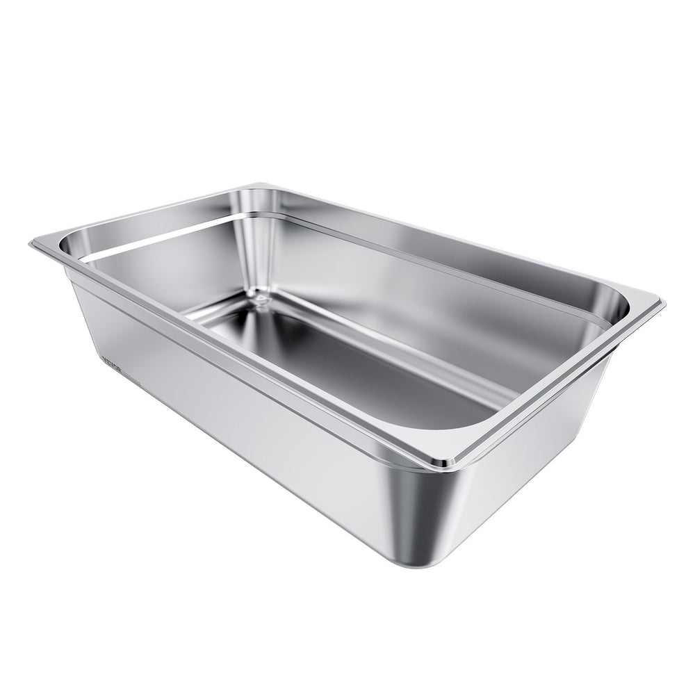 VEVOR Stainless Steam Hotel Pan, Full Size x 145mm Deep, 20.5L Table Steam Pan, Anti Jam Restaurant Supplies Reusable Rustproof Catering Storage for Home, Party, Restaurant, Hotel, Buffet, 1 Pack