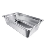 VEVOR Stainless Steam Hotel Pan, Full Size x 145mm Deep, 20.5L Table Steam Pan, Anti Jam Restaurant Supplies Reusable Rustproof Catering Storage for Home, Party, Restaurant, Hotel, Buffet, 1 Pack
