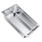 VEVOR Stainless Steam Hotel Pan, Full Size x 145mm Deep, 20.5L Table Steam Pan, Anti Jam Restaurant Supplies Reusable Rustproof Catering Storage for Home, Party, Restaurant, Hotel, Buffet, 1 Pack