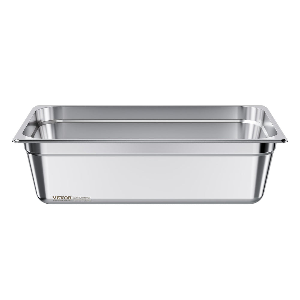 VEVOR Stainless Steam Hotel Pan, Full Size x 145mm Deep, 20.5L Table Steam Pan, Anti Jam Restaurant Supplies Reusable Rustproof Catering Storage for Home, Party, Restaurant, Hotel, Buffet, 1 Pack