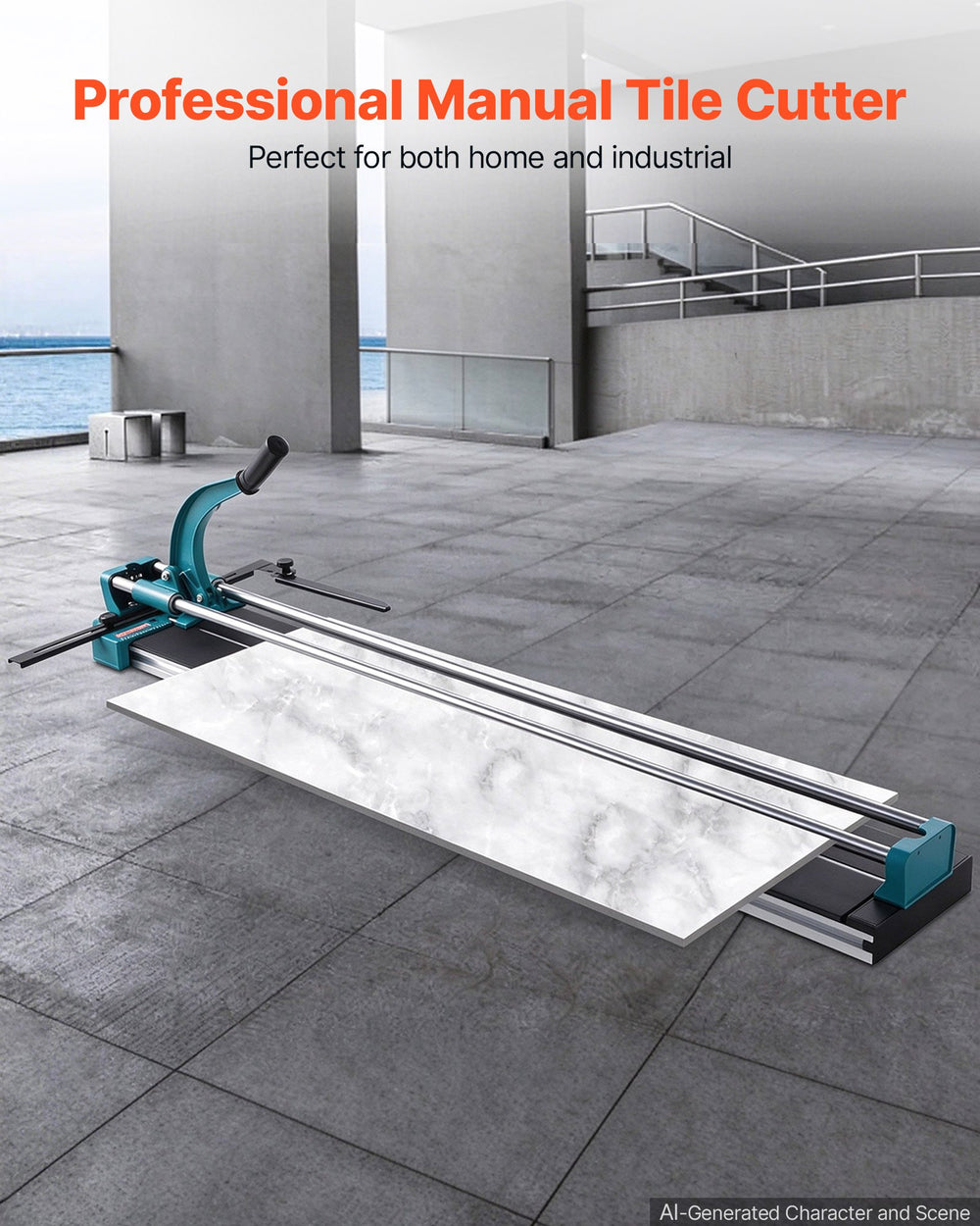 VEVOR 1200MM Tile Cutter, High Precision Manual Ceramic Floor Tiles Tile Cutter, 48 Inch Cutting Machine for Precision Cutting