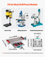 VEVOR Milling Table 17.7×6.7Inch (450 x 170 mm) Compound Slide Milling Table 30KG Multifunction Worktable Cross Milling Machine Compound 2 Axis 4 Ways for All Drill Stands Bench Drilling Milling Machine