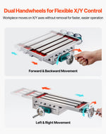 VEVOR Milling Table 17.7×6.7Inch (450 x 170 mm) Compound Slide Milling Table 30KG Multifunction Worktable Cross Milling Machine Compound 2 Axis 4 Ways for All Drill Stands Bench Drilling Milling Machine