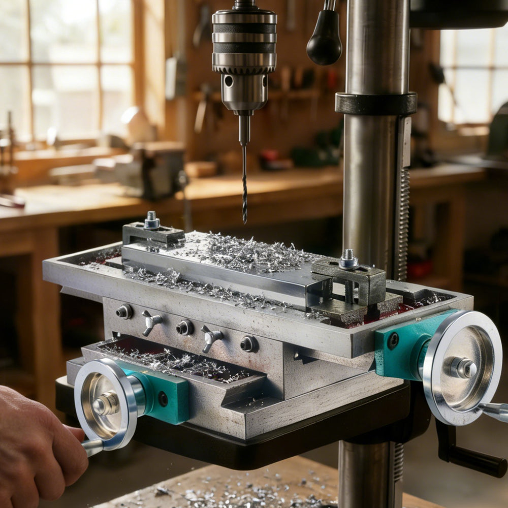 VEVOR Milling Table 17.7×6.7Inch (450 x 170 mm) Compound Slide Milling Table 30KG Multifunction Worktable Cross Milling Machine Compound 2 Axis 4 Ways for All Drill Stands Bench Drilling Milling Machine