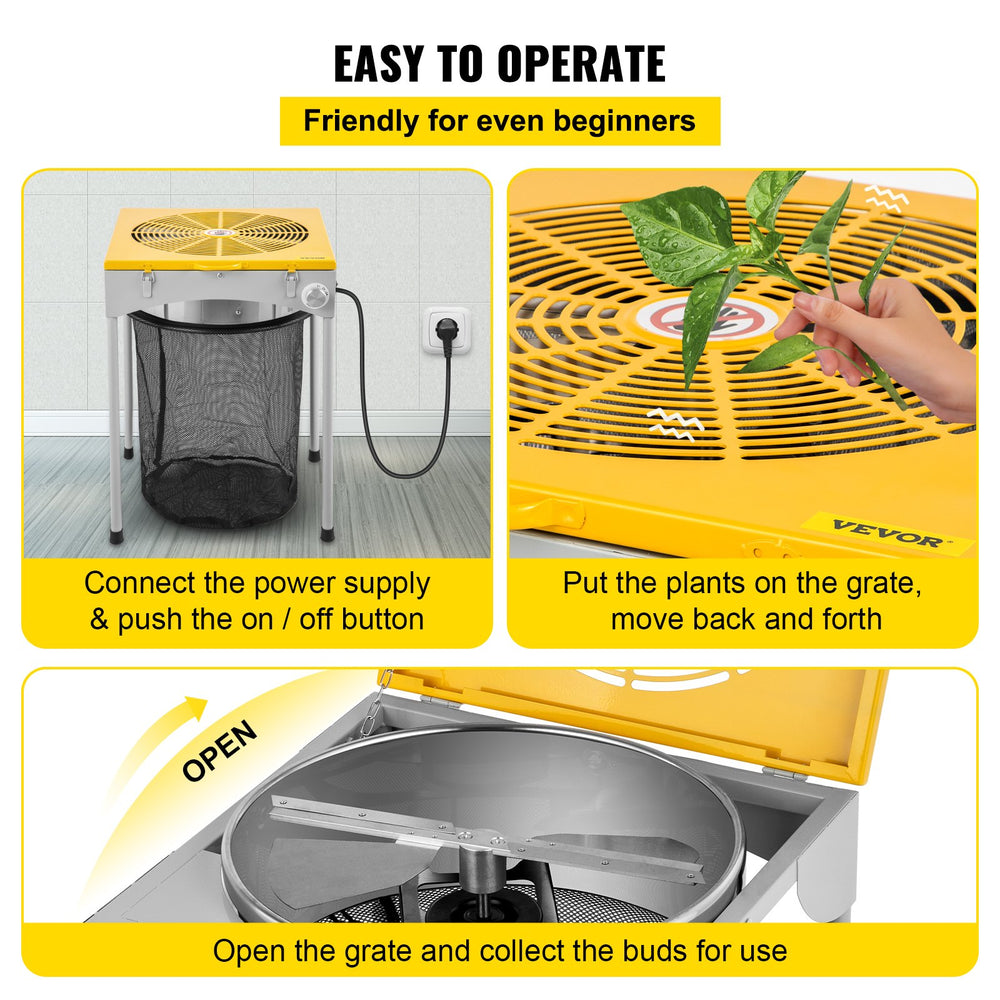VEVOR 45.7 cm Table Hydroponic 3 Speed Electric Leaf Bud Trimmer Trim Reaper W/ 6 Extra Blades