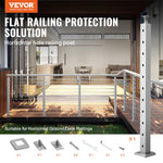 VEVOR Cable Railing Post 36x2x2in/91.4x5.1x5.1 cm Horizontal Hole Deck Railing Post Silver 1Pack