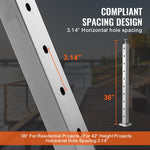 VEVOR Cable Railing Post 36x2x2in/91.4x5.1x5.1 cm Horizontal Hole Deck Railing Post Silver 1Pack